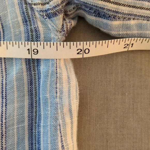 Land's End Linen Blouse sz 6-8 blue stripes - Picture 8 of 12